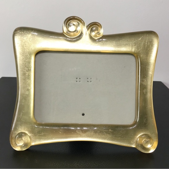 Vintage 5X7 UV Black Light Glow Thick Lucite Gold Leaf Swirl Picture Photo Frame - Picture 4 of 16